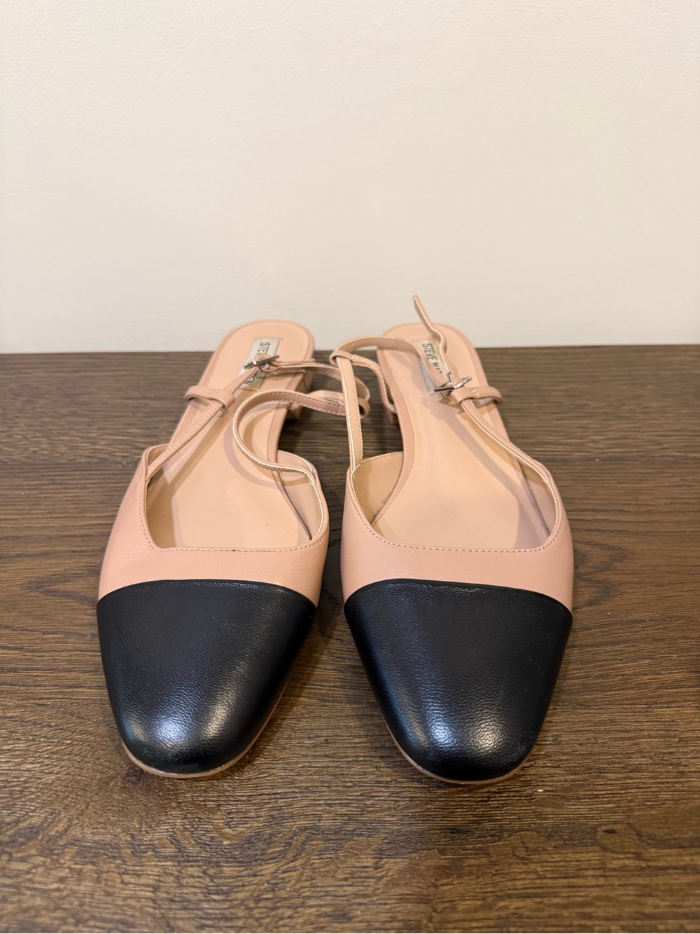 Steve Madden Two-Tone Pink and Black Slingback Flats
